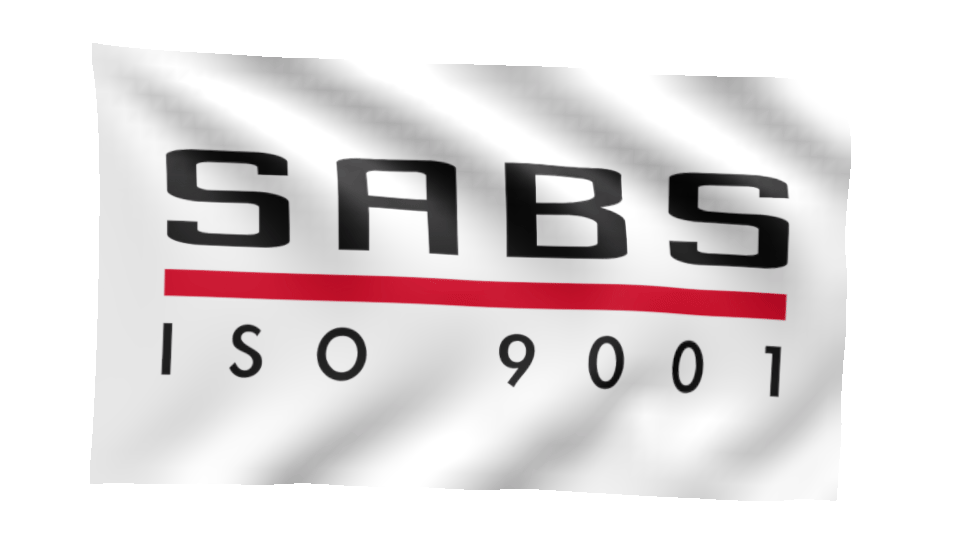 Waving SABS ISO 9001 Flag